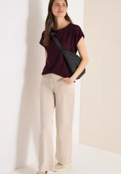 Shirt met boothals in ajour look
