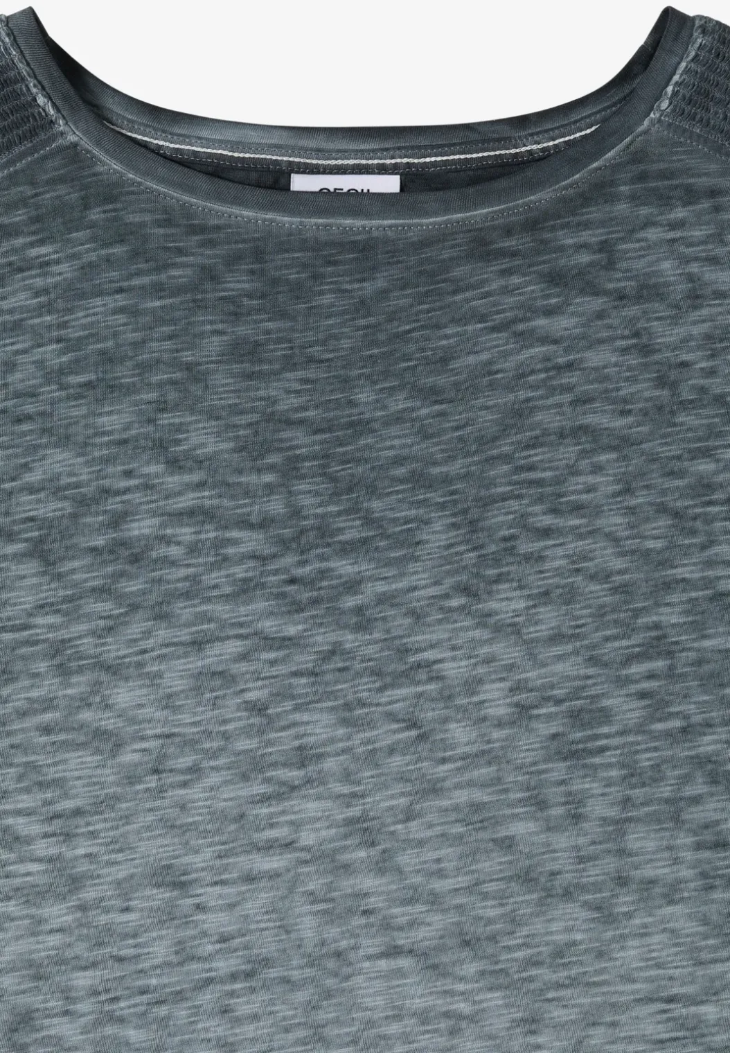 Shirt met boothals in garment-dyed look