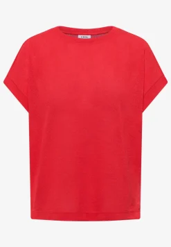 Shirt met boothals in gebreide look