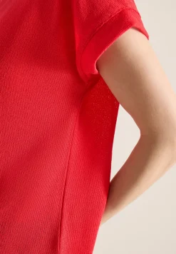 Shirt met boothals in gebreide look