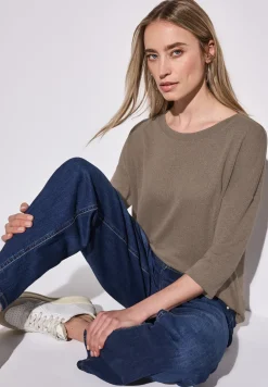 Shirt met gebreide look