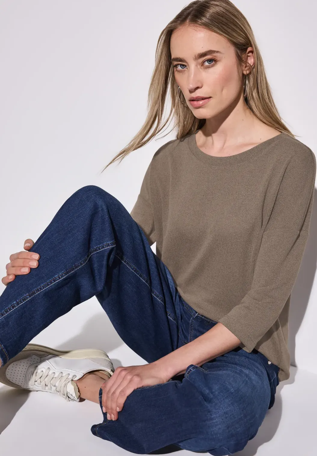 Shirt met gebreide look