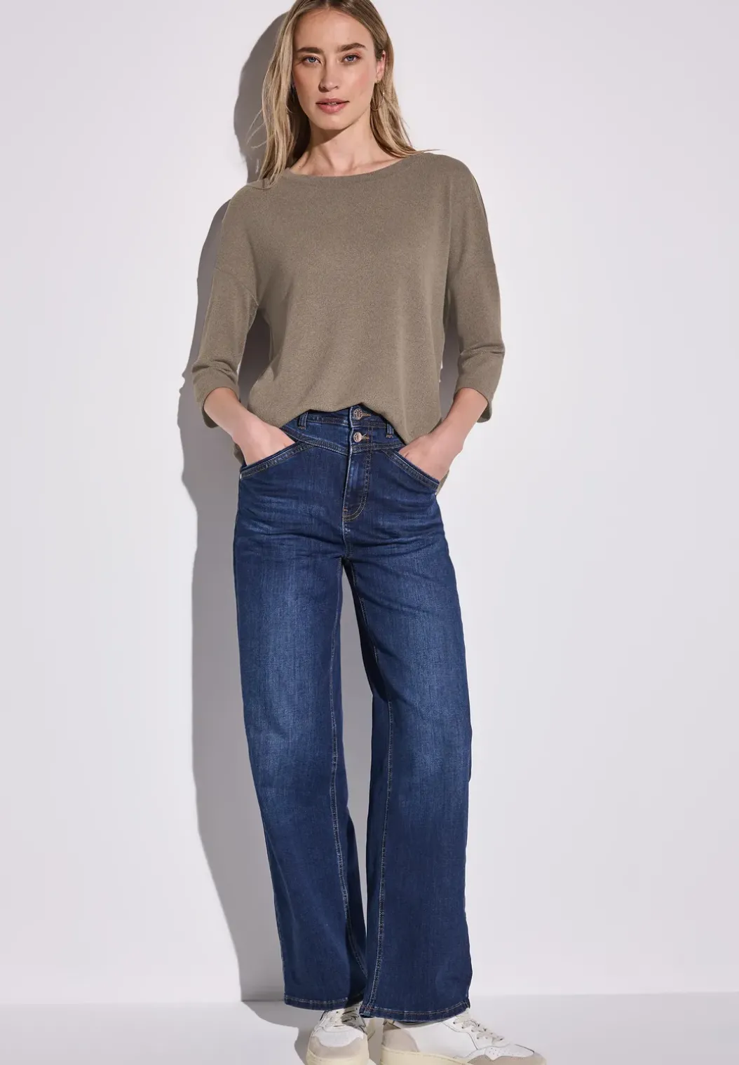 Shirt met gebreide look