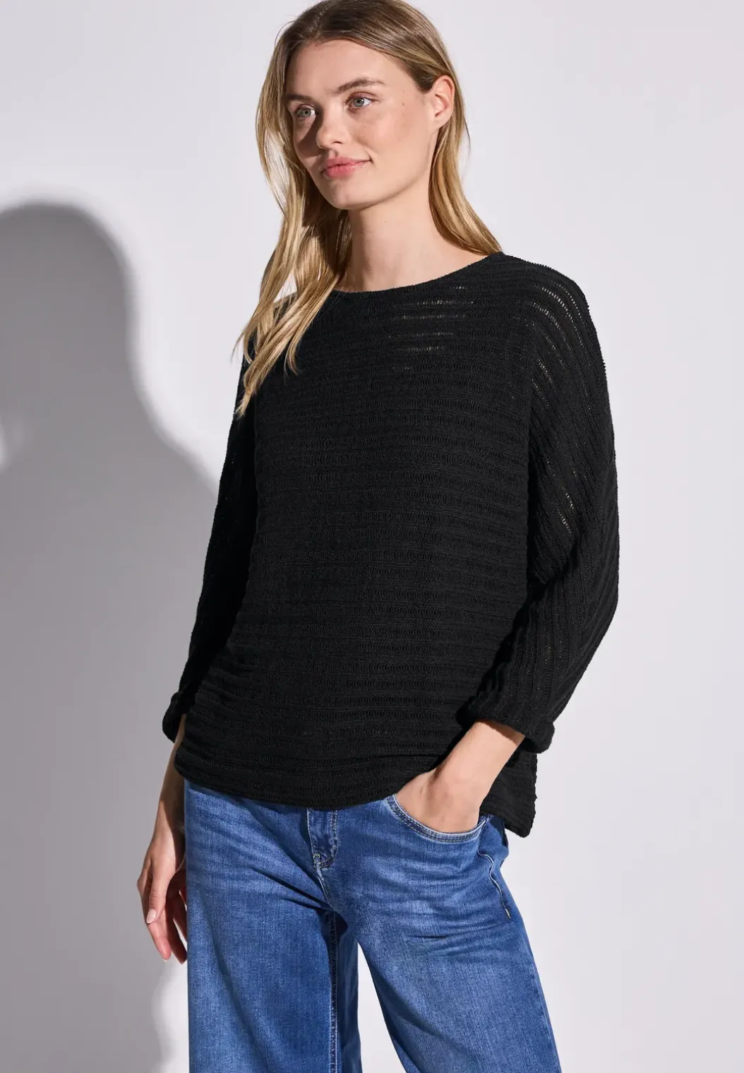 Shirt met gebreide look
