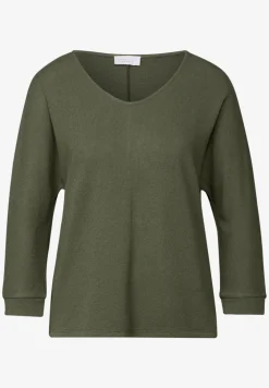 Shirt met gebreide look en V-hals