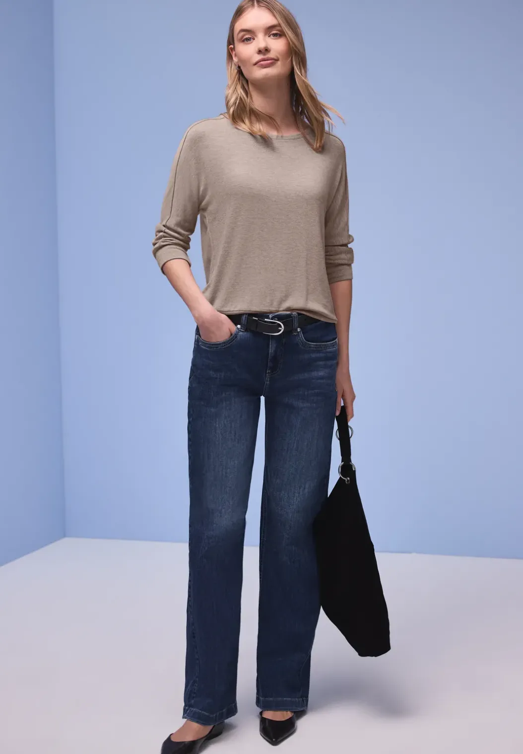 Shirt met gemêleerde look