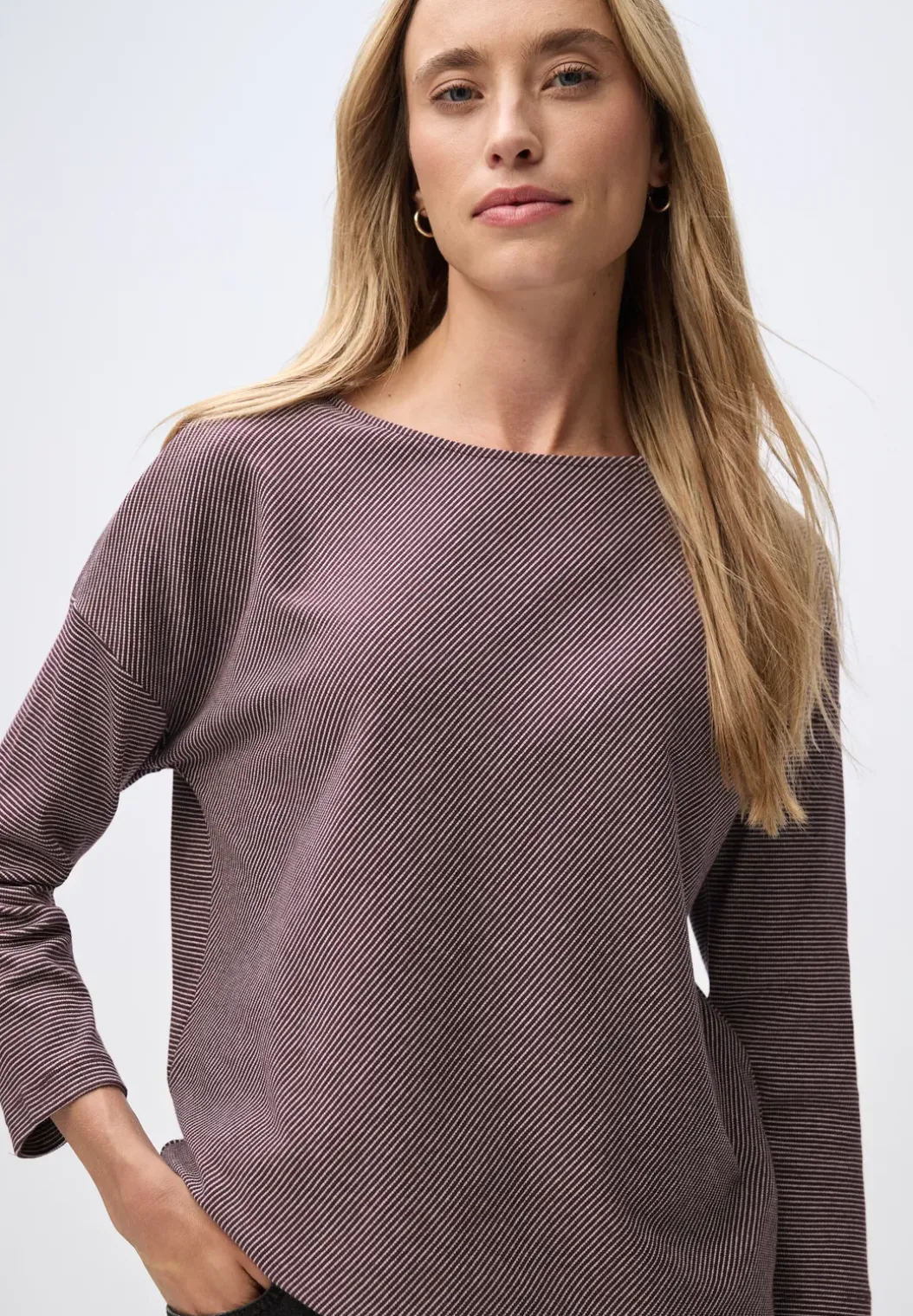 Shirt met geribde structuur