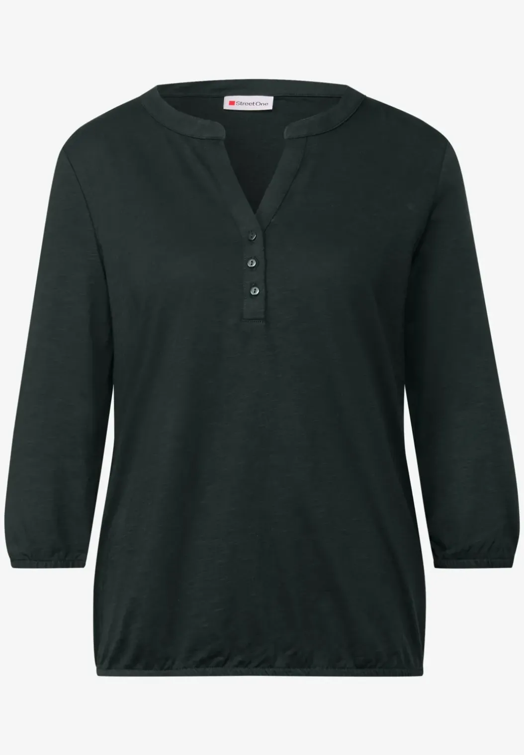 Shirt met gespleten hals