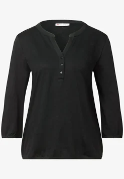 Shirt met gespleten hals
