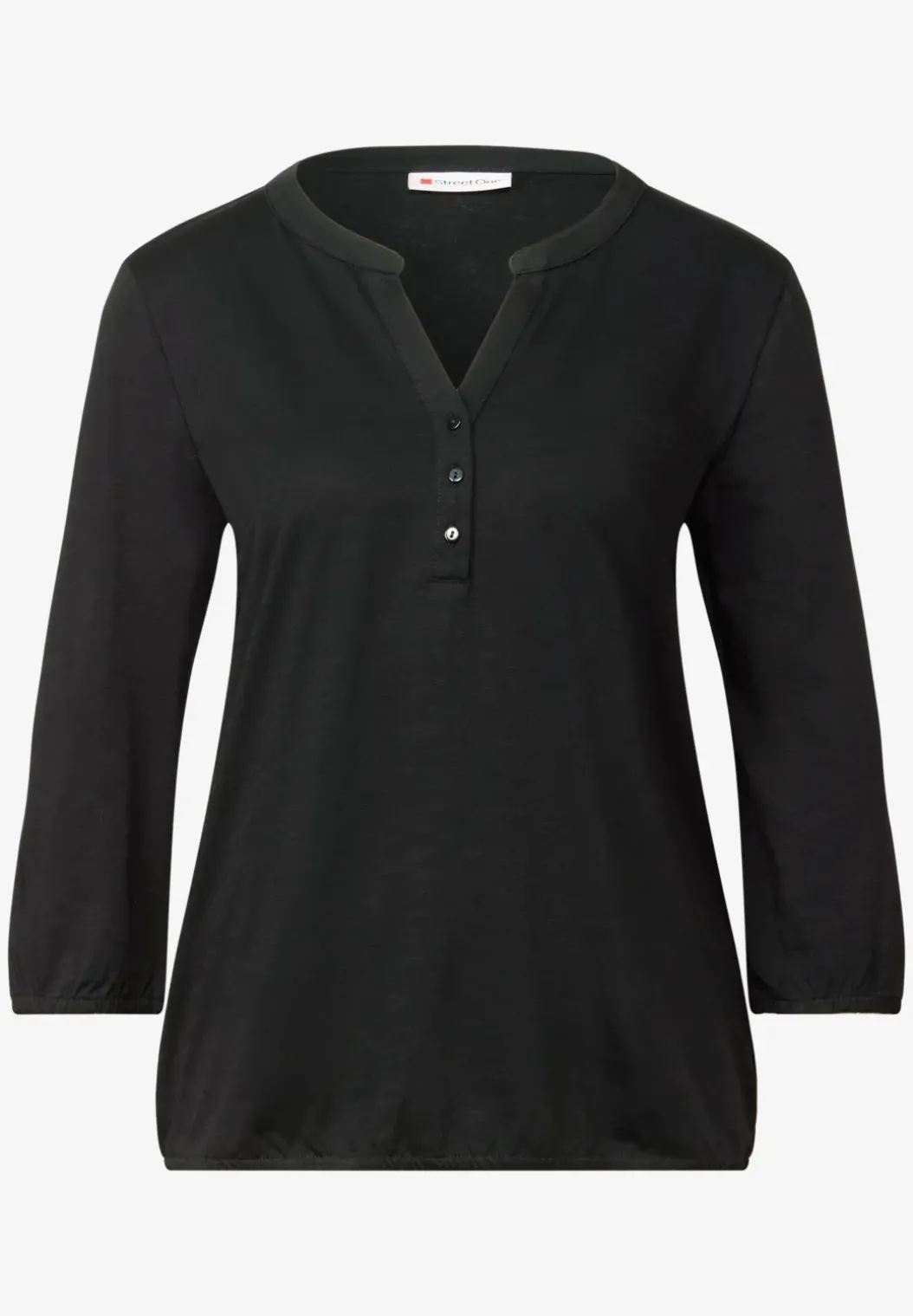 Shirt met gespleten hals