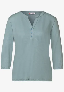 Shirt met gespleten hals
