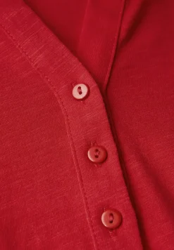 Shirt met gespleten hals