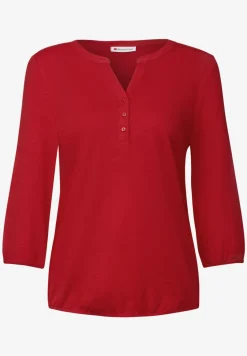 Shirt met gespleten hals