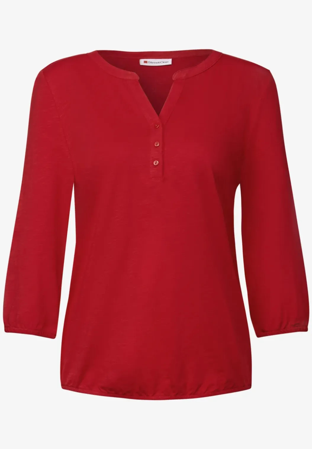 Shirt met gespleten hals