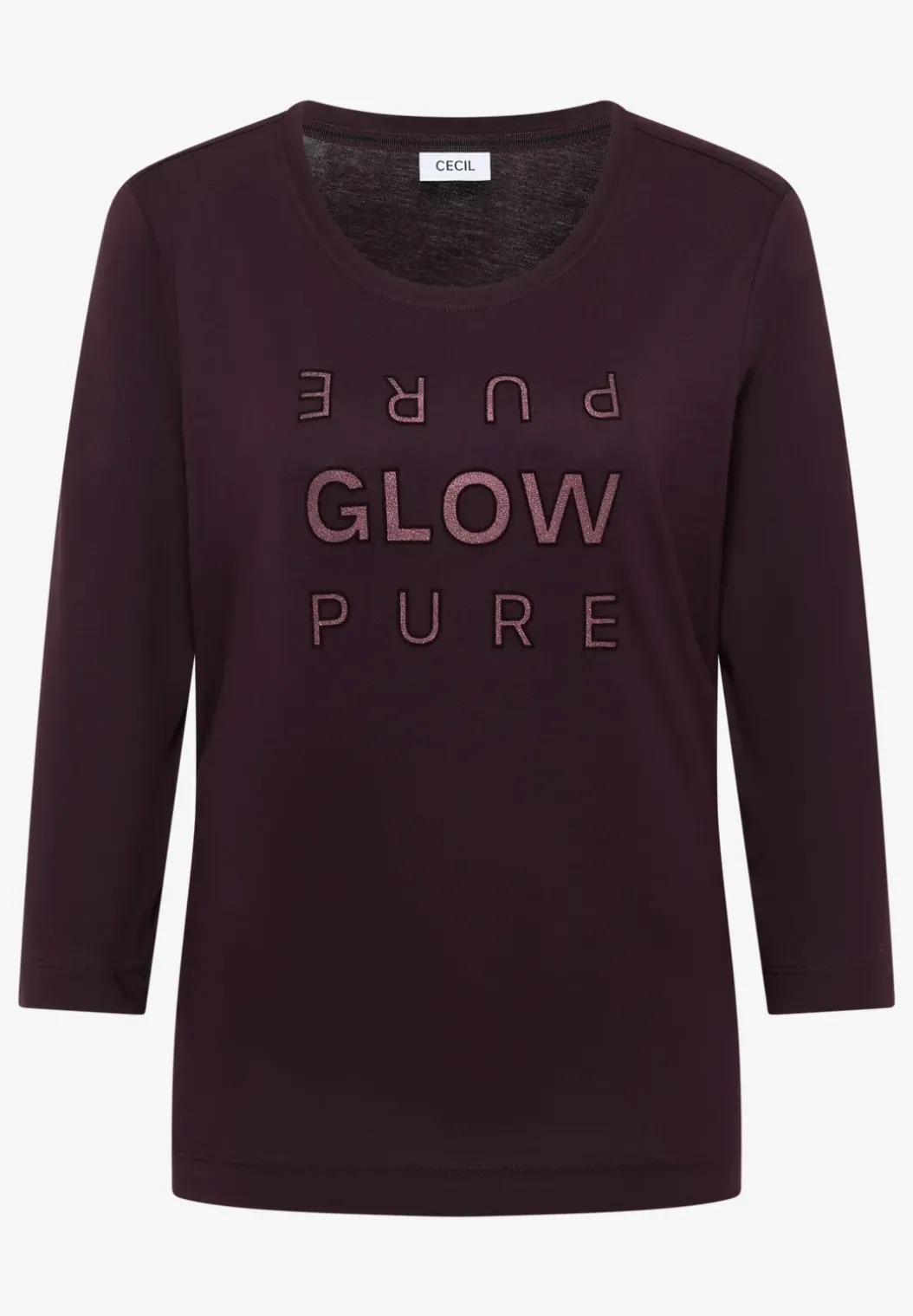Shirt met glitter tekst