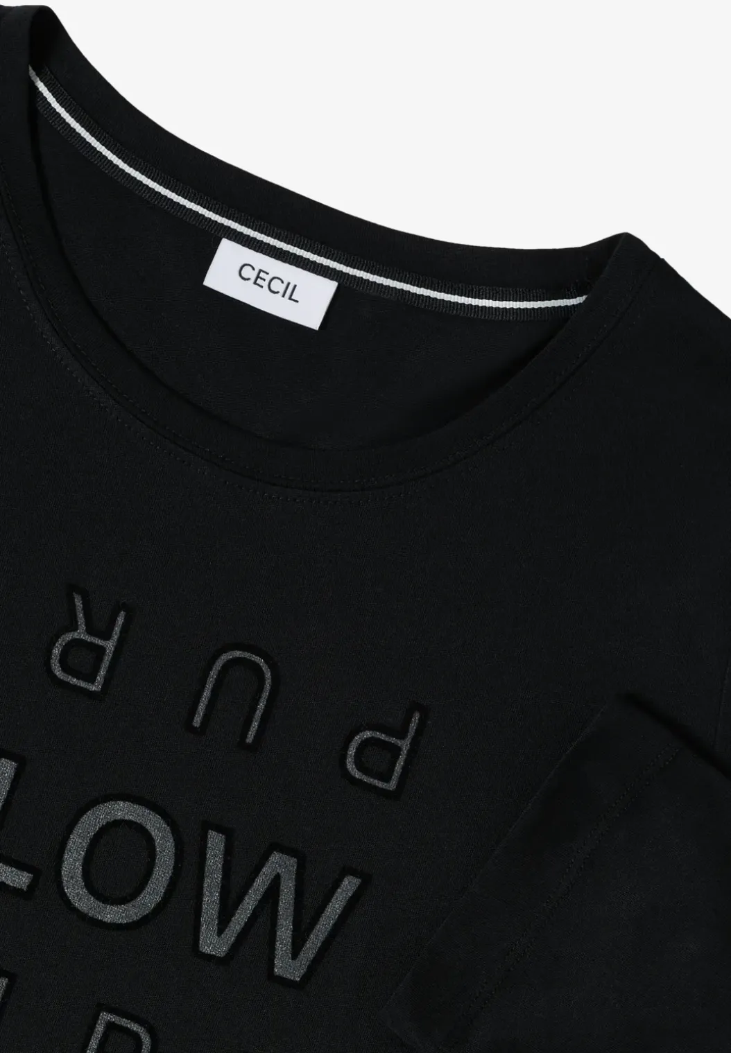 Shirt met glitter tekst
