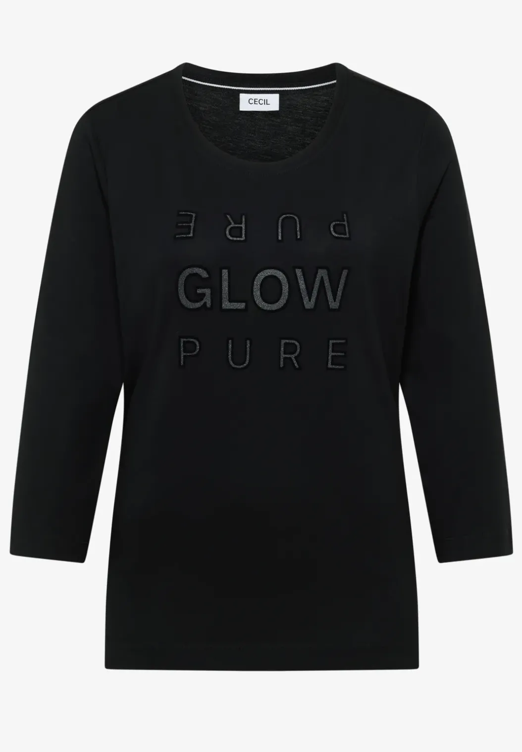 Shirt met glitter tekst