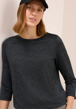Shirt met glitterdetails
