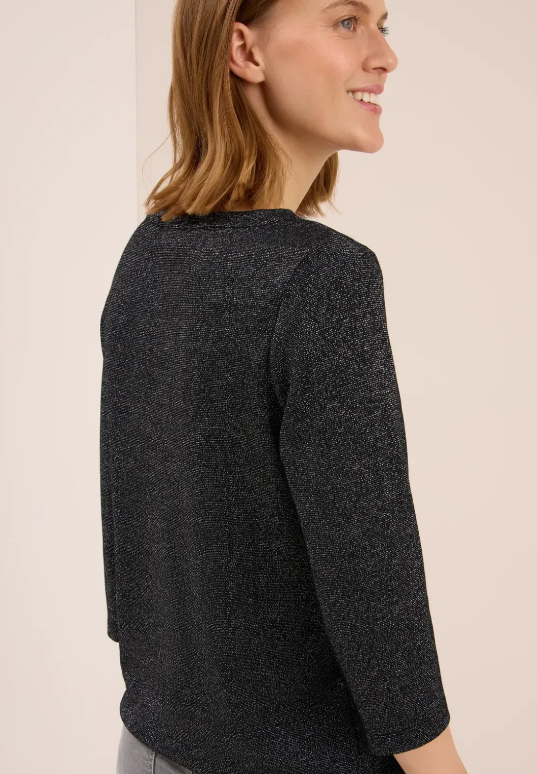 Shirt met glitterdetails