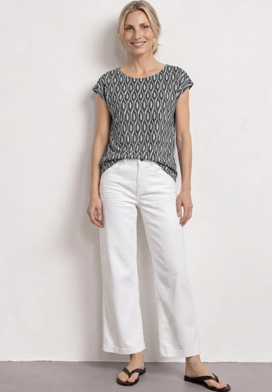 Shirt met hangende schouders in burnout-look