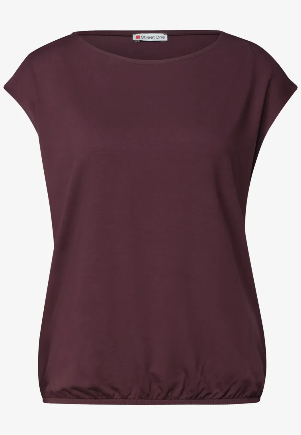 Shirt met hangende schouders en boothals