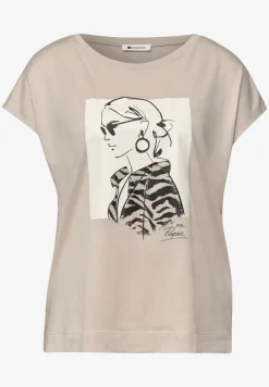 Shirt met hangende schouder en print