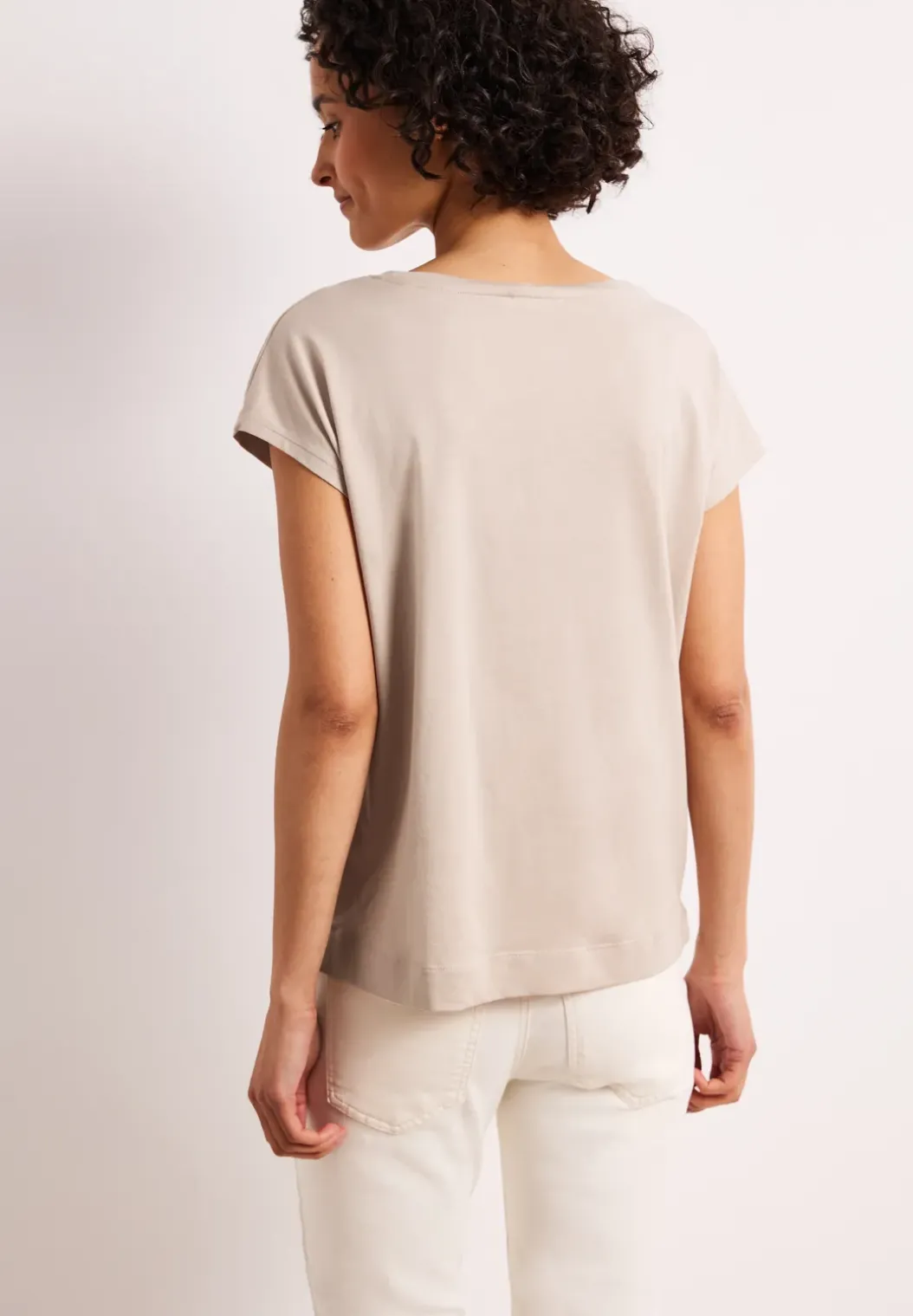 Shirt met hangende schouder en print