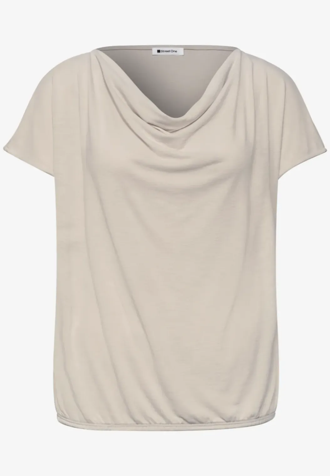 Shirt met hangende schouders en watervalvoorkant