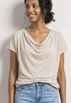Shirt met hangende schouders en watervalvoorkant
