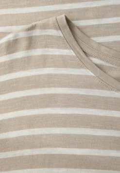 Shirt met hangende schouder en strepen