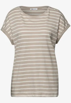 Shirt met hangende schouder en strepen