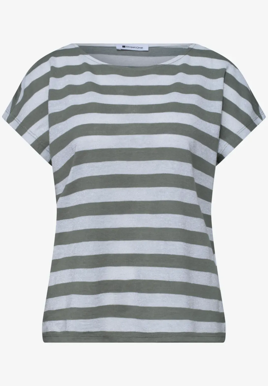 Shirt met hangende schouders, strepen en glitter