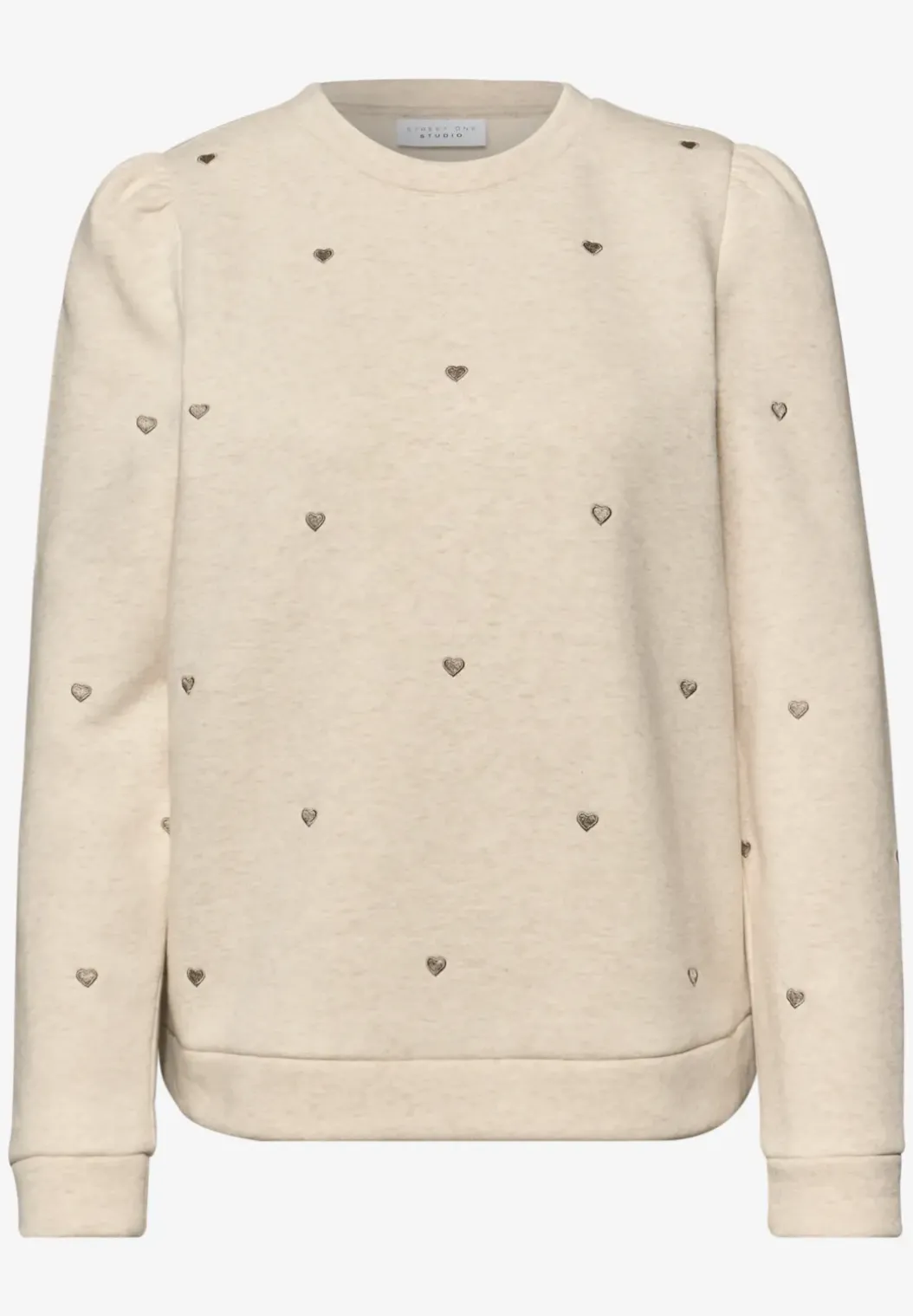 Shirt met hartjesborduursel