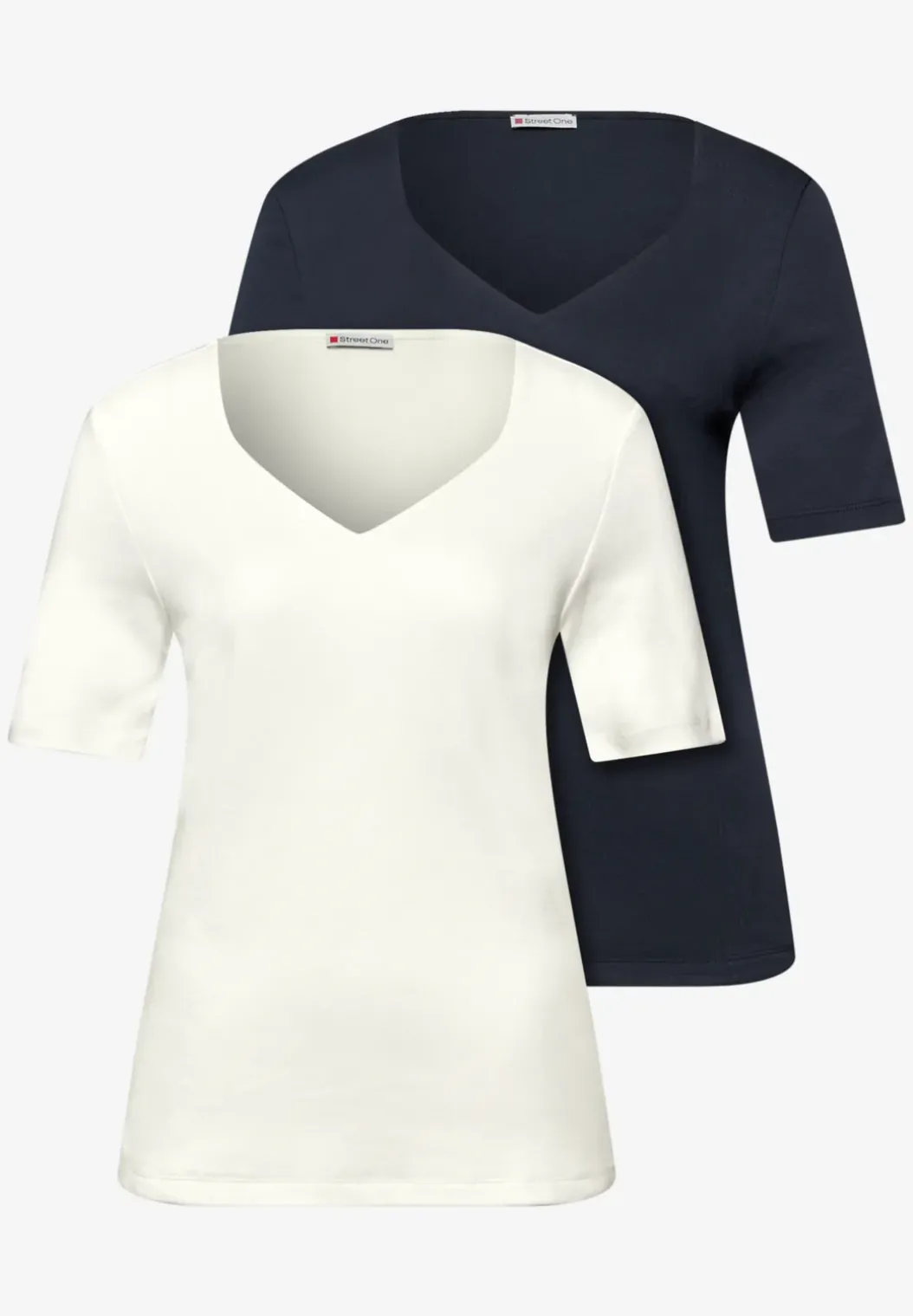 Shirt met hartvormige halslijn in een pak van 2