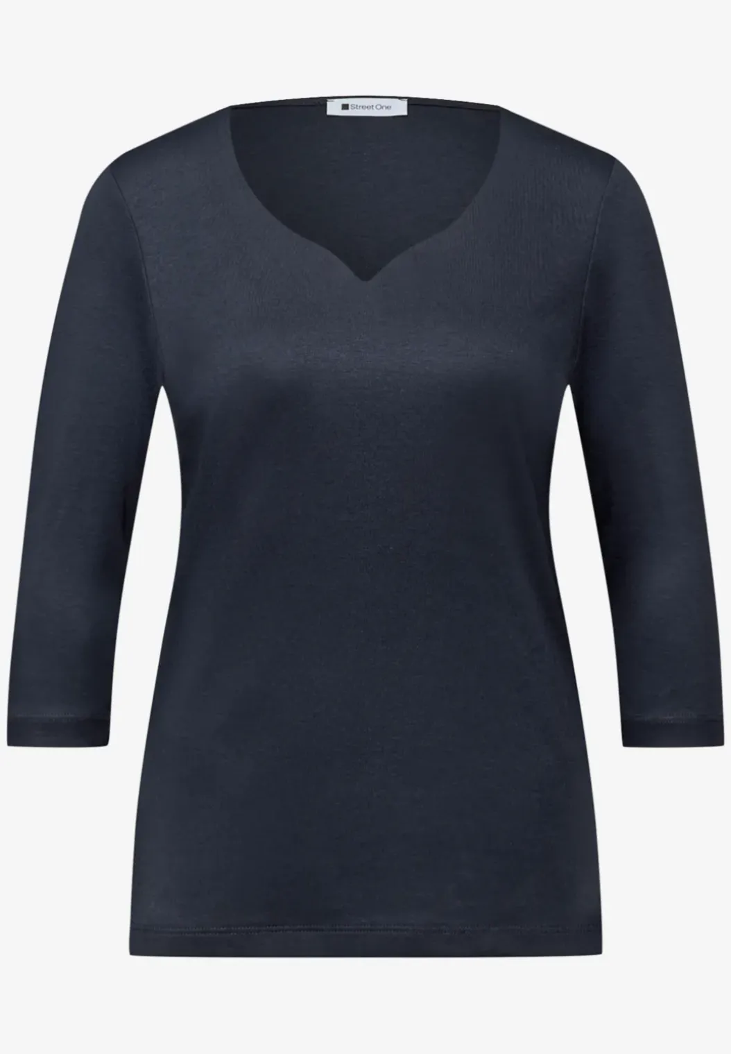 Shirt met hartvormige halslijn