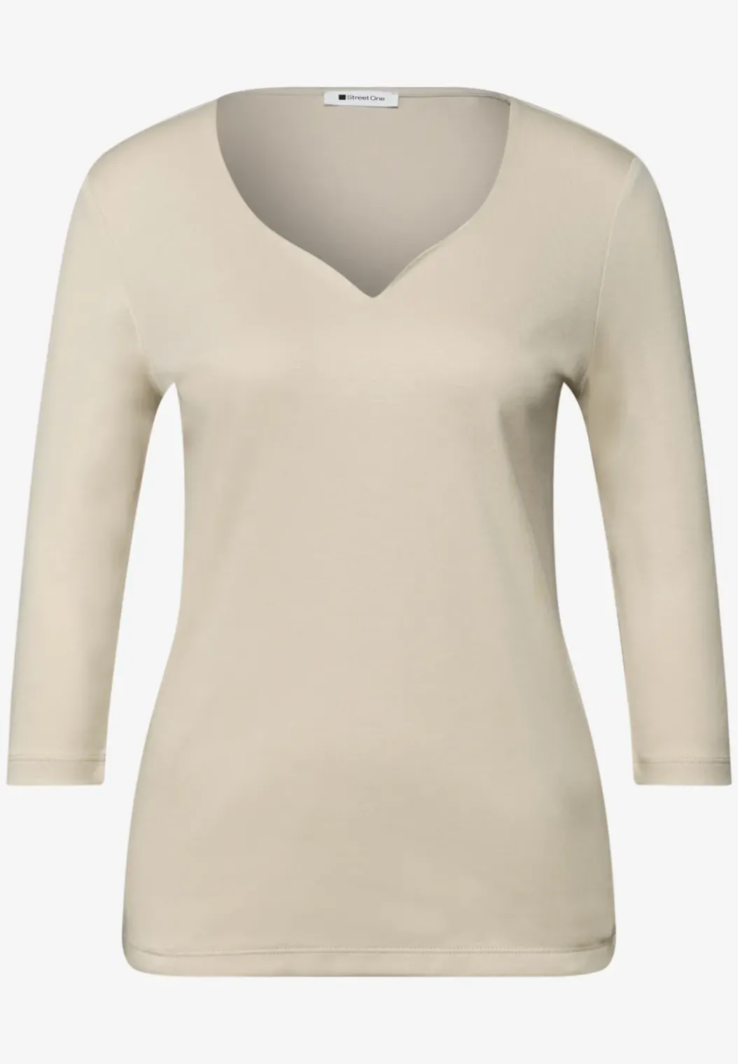Shirt met hartvormige halslijn