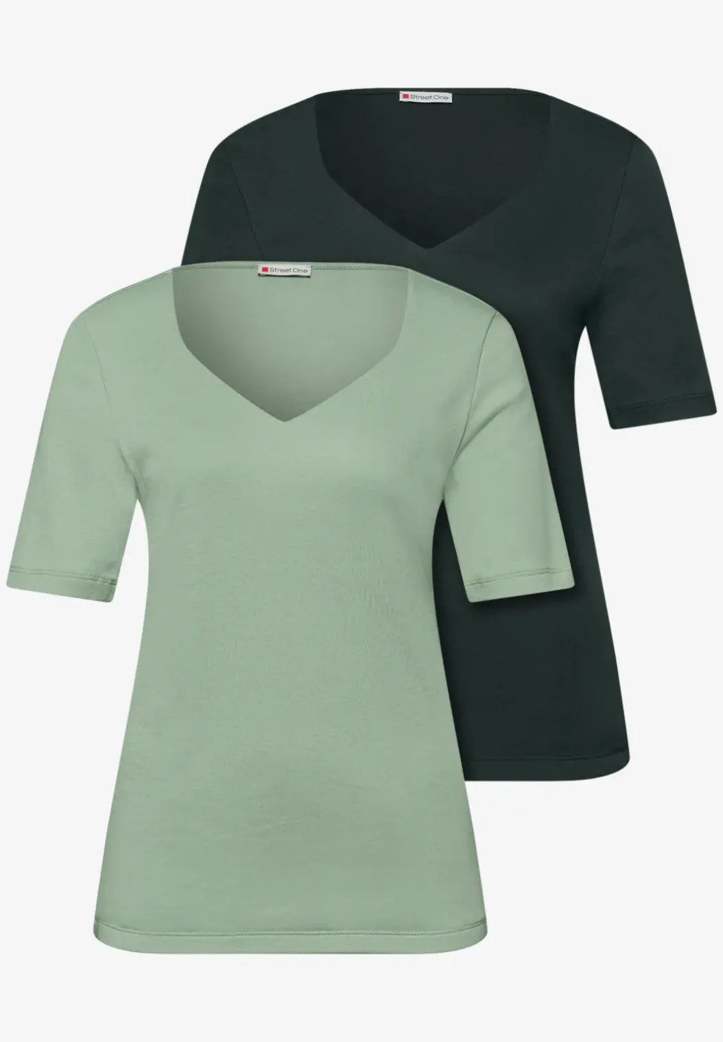 Shirt met hartvormige halslijn in een pak van 2