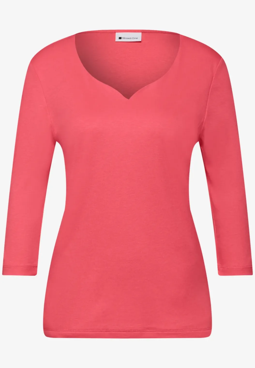 Shirt met hartvormige halslijn