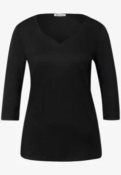 Shirt met hartvormige halslijn