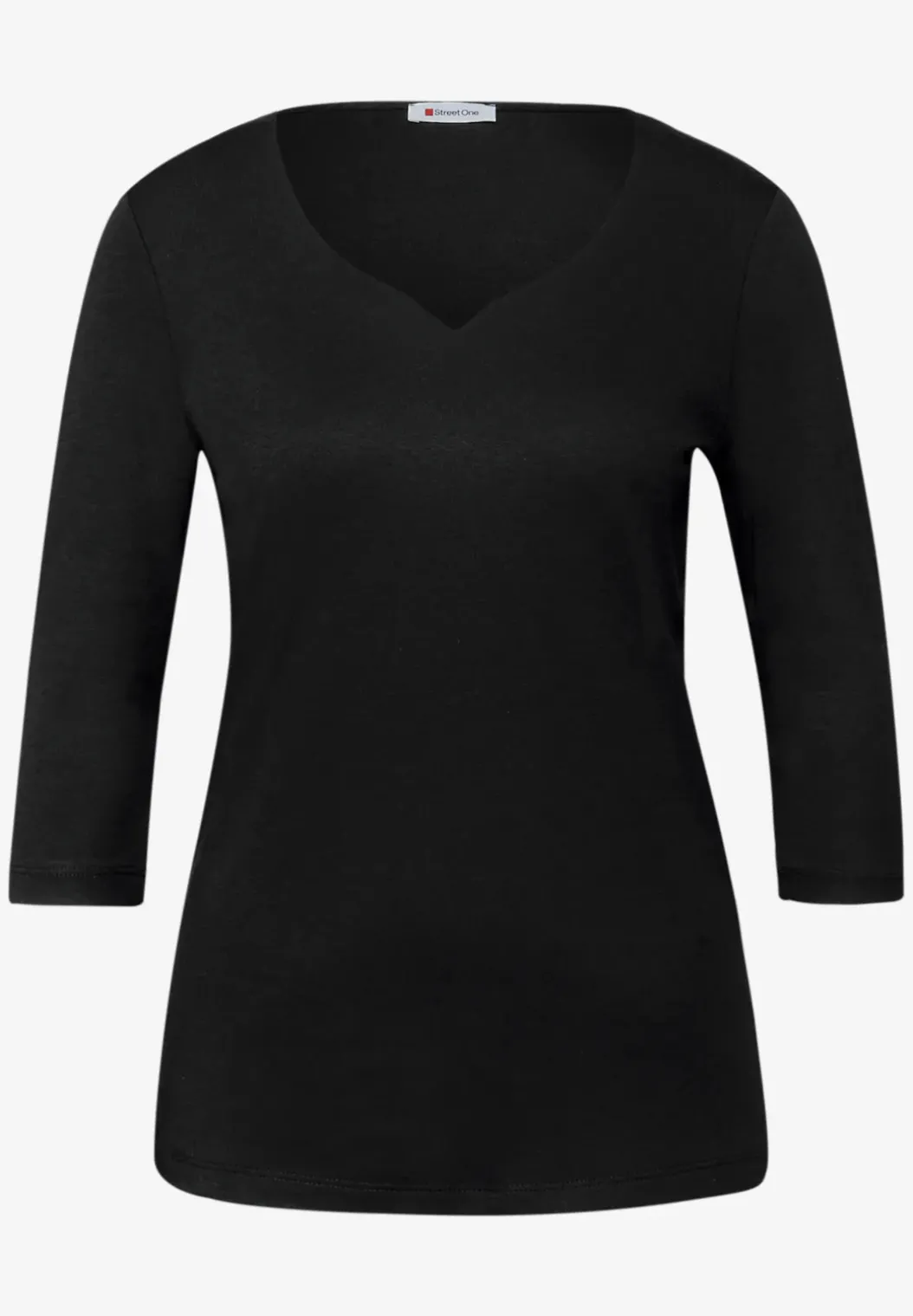 Shirt met hartvormige halslijn