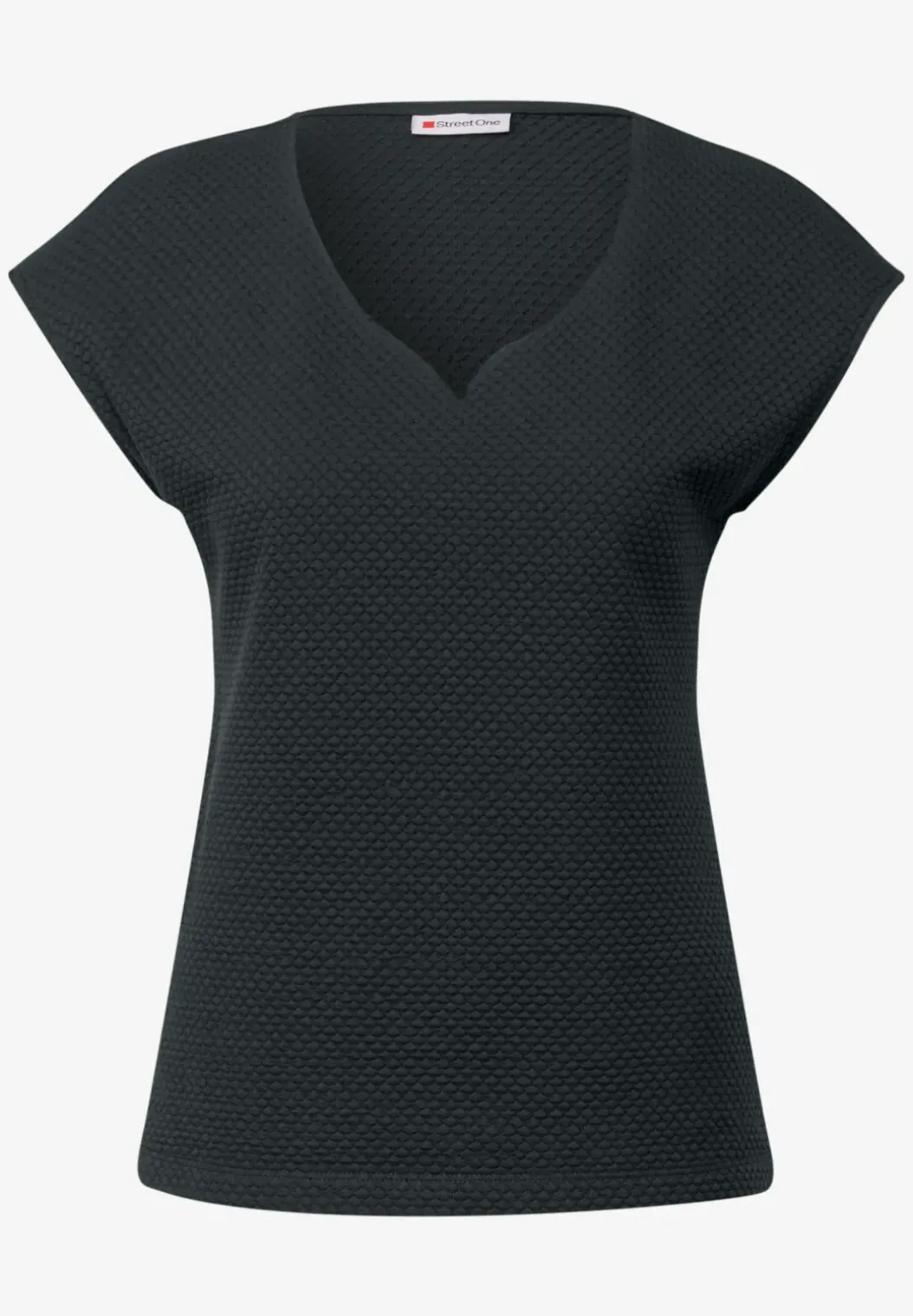 Shirt met hartvormige halslijn
