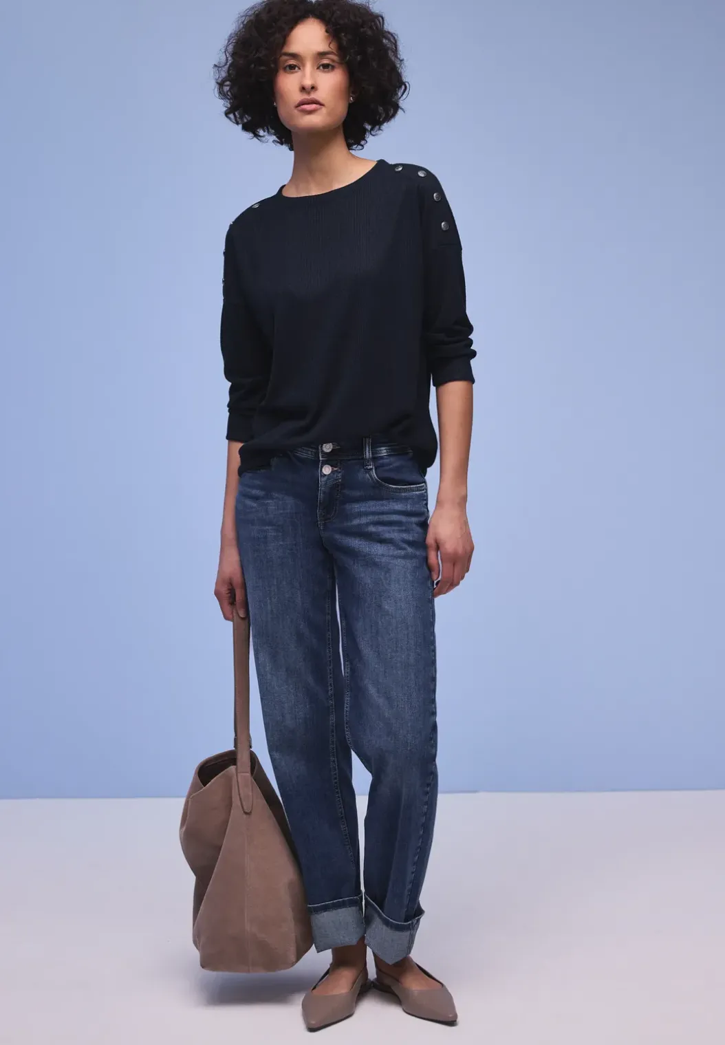 Shirt met knoopdetail