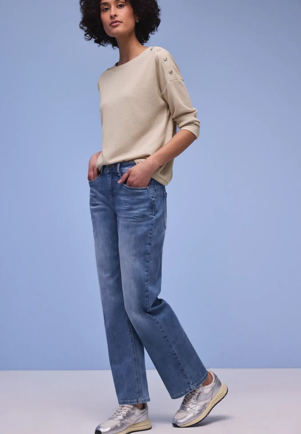 Shirt met knoopdetail