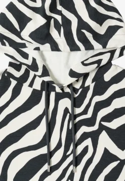 Shirt met korte mouwen, capuchon en structuur