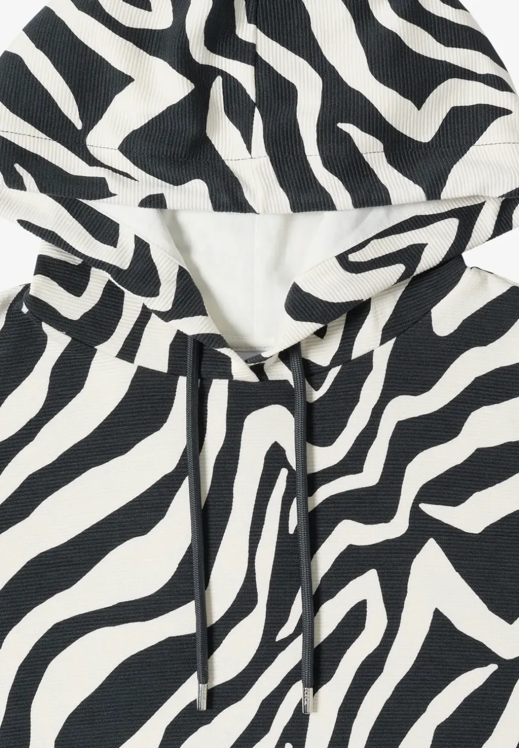 Shirt met korte mouwen, capuchon en structuur