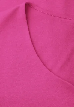 Shirt met korte mouwen en hartvormige halslijn