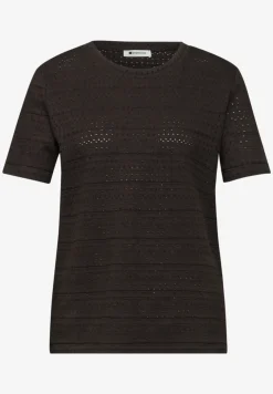 Shirt met korte mouwen en ronde hals in kant