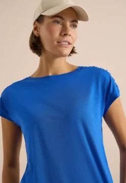Shirt met korte mouwen en rimpels