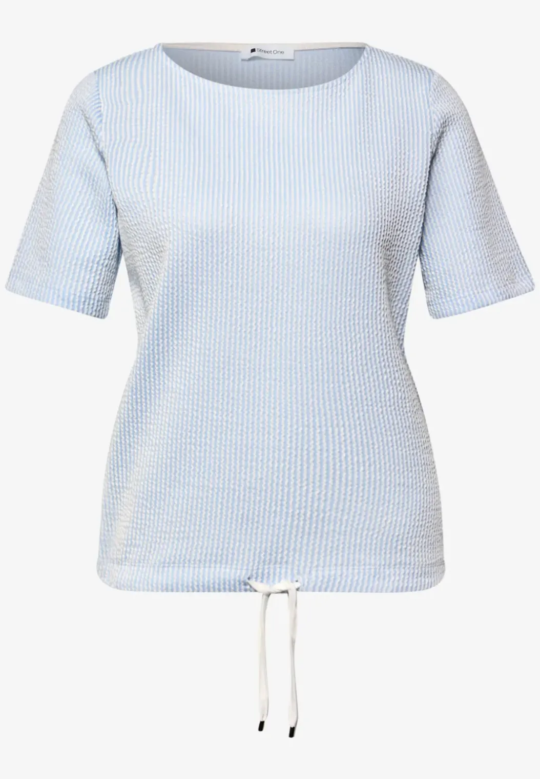 Shirt met korte mouwen en gestructureerde strepen