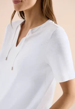 Shirt met korte mouwen en gespleten hals